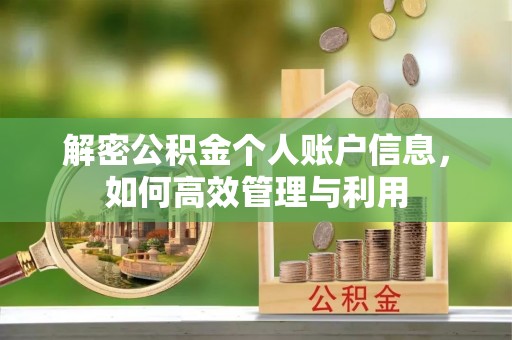 丹巴解密公积金个人账户信息，如何高效管理与利用